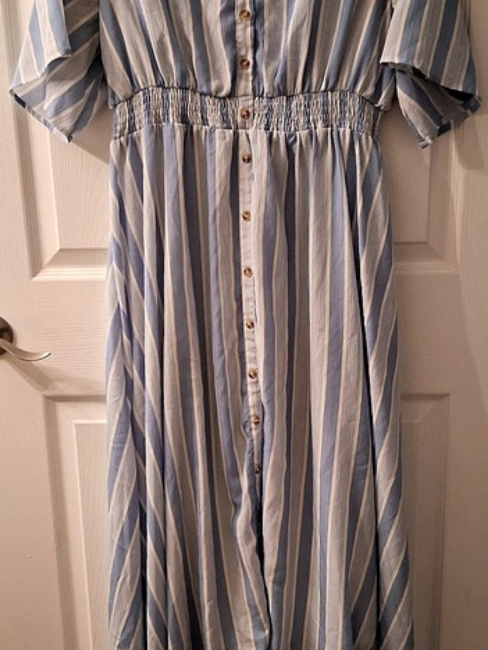 Polagram Striped Maxi Dress in Blue & White